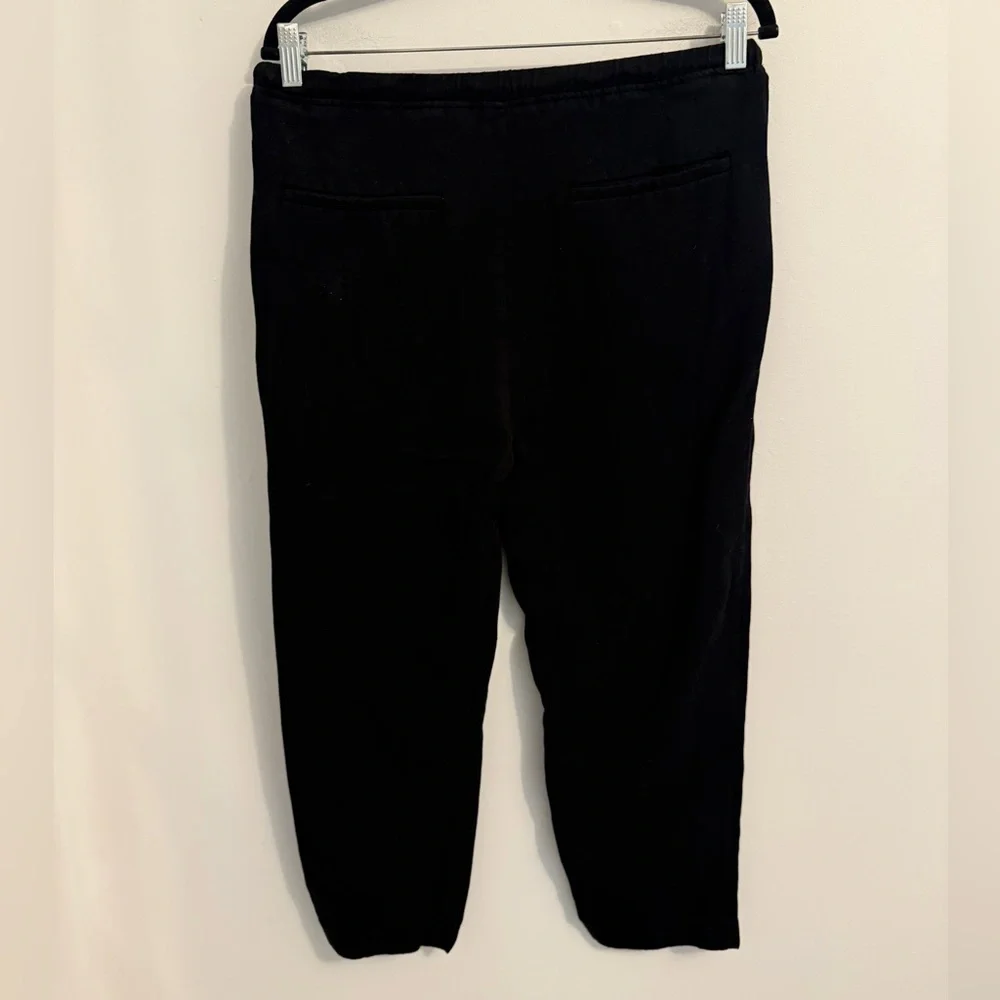Zara Black Linen-Blend Drawstring Pants • Relaxed Fit • Size M 🖤